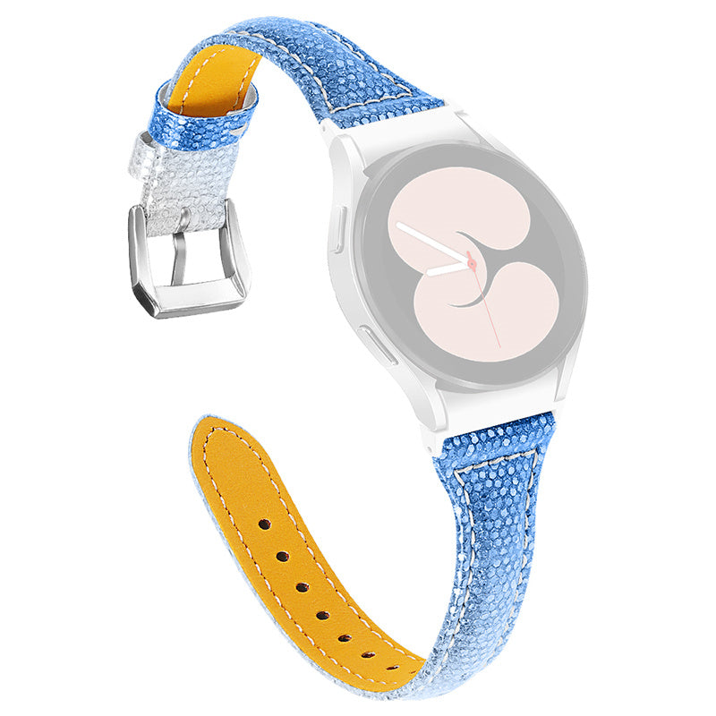 For Samsung Galaxy Watch 5 40mm 44mm Watch 5 Pro 45mm Gradient Color Watch Band Soft Strap Cowhide Leather Replacement Strap For Samsung Galaxy Watch 5 40mm 44mm Watch 5 Pro 45mm Gradient Color Watch Band Soft Strap Cowhide Leather Replacement Strap